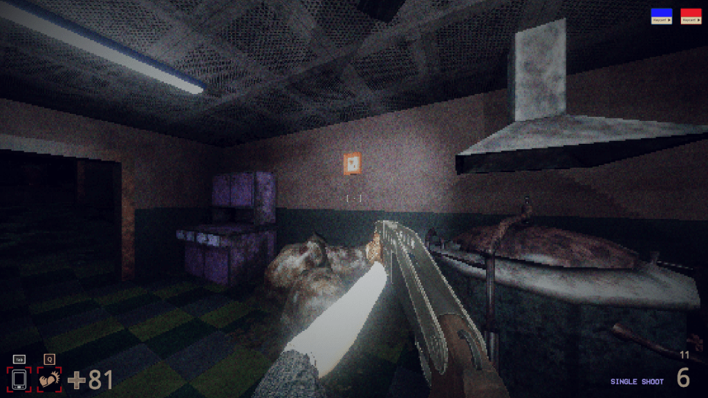 a small orange box on a wall that you destroy to open a secret room