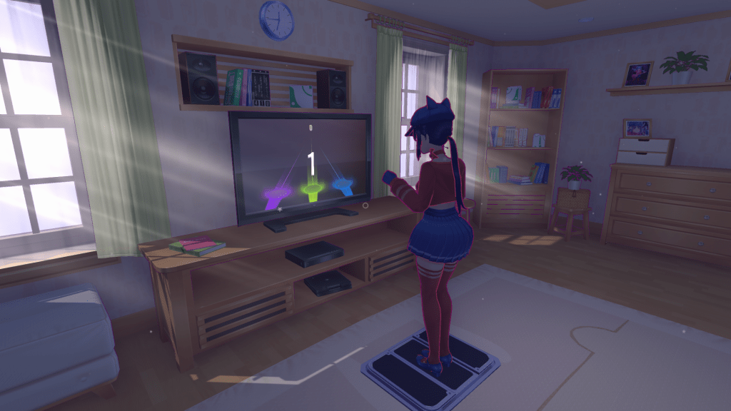 Cool mita playing a dancing game like DDR