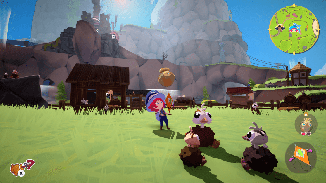 Mika looking at baby ostriche