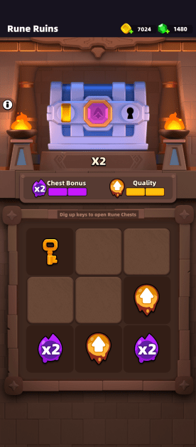 showing the rune ruins mini game.