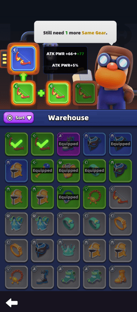 showing the blacksmith where you increase the rarity of equipment.