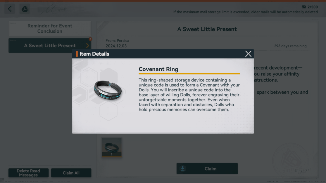 showing the ring you can give to a doll.