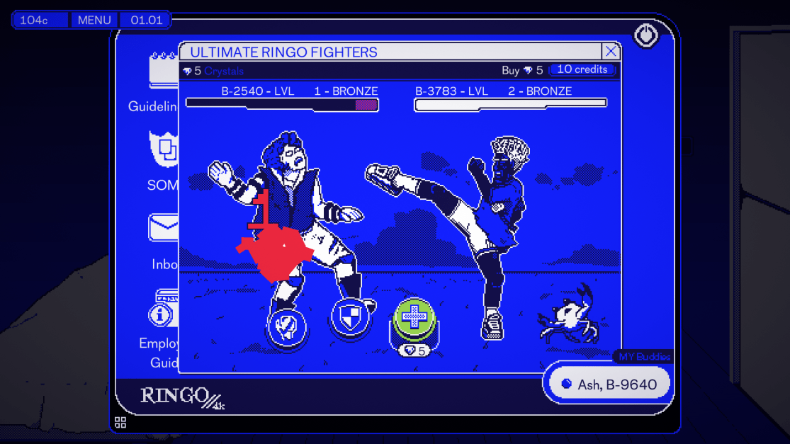 showing the game, you can play inside this game it's a fighting game