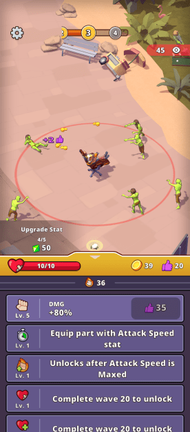 the streamer at the beginning of the game showing the skill you can upgrade and a few zombies.