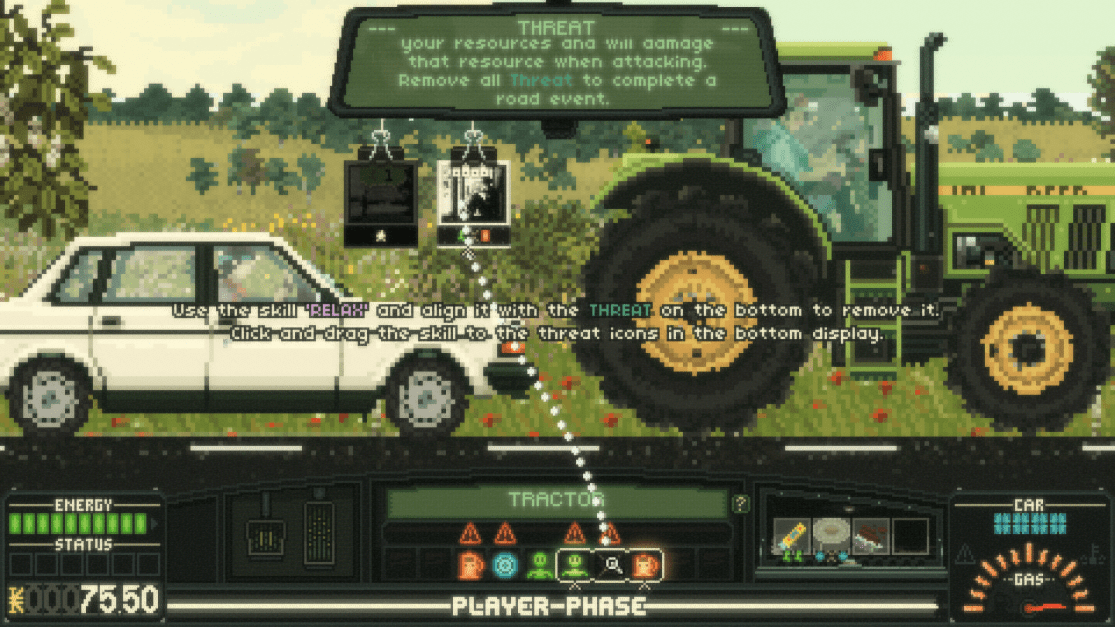 The stuck behind a tractor threat.